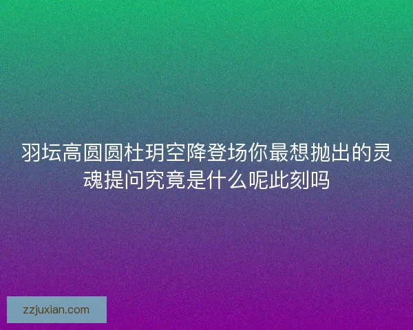 羽坛高圆圆杜玥空降登场你最想抛出的灵魂提问究竟是什么呢此刻吗